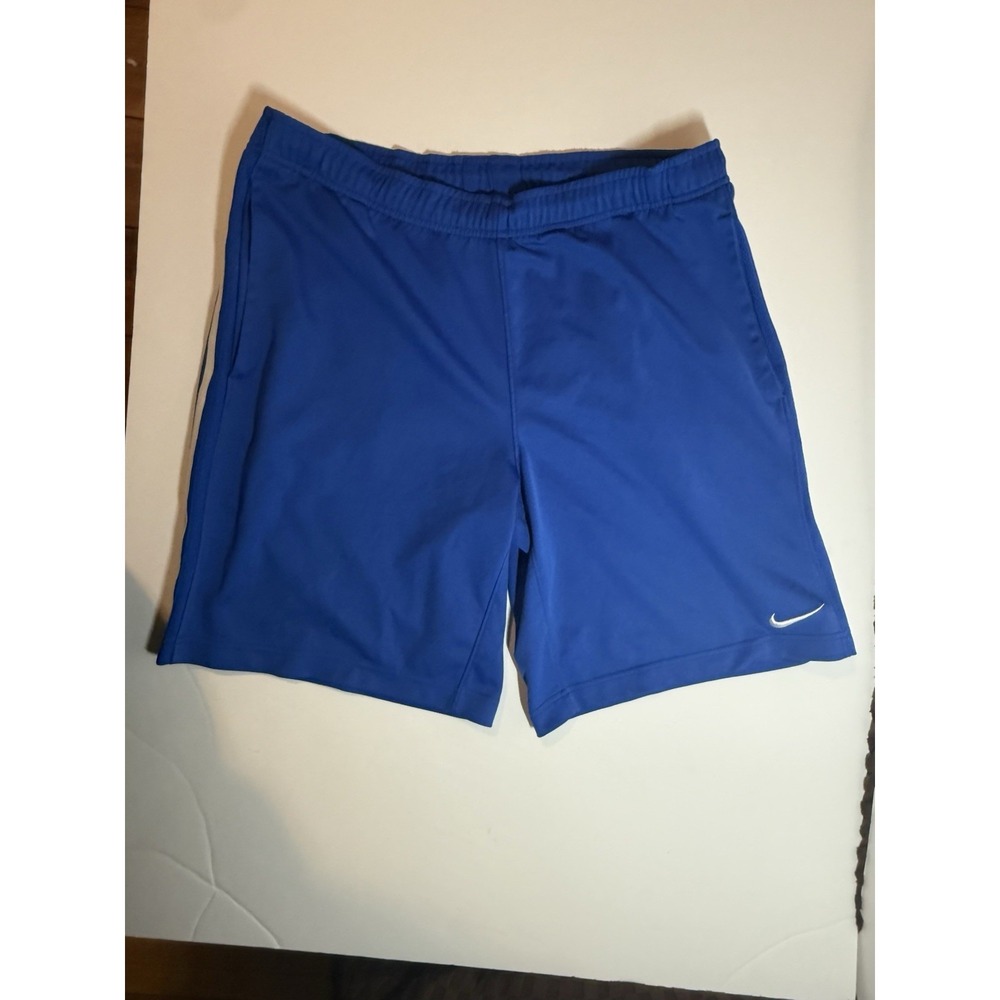 Nike Shorts Mens MediumBlue Shorts Pockets Swoosh Lined Polyester Gym Sports Jog